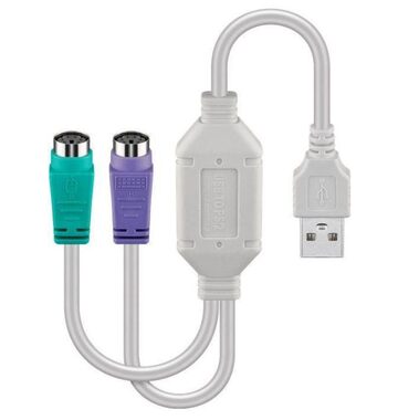 MicroConnect adaptér USB2.0 A (M) - 2x PS2 (M) biela