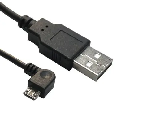 MicroConnect kábel USB2.0 A (M) - microUSB B (M) zahnutý 90 ° 1.8m čierna / 480Mbit/s