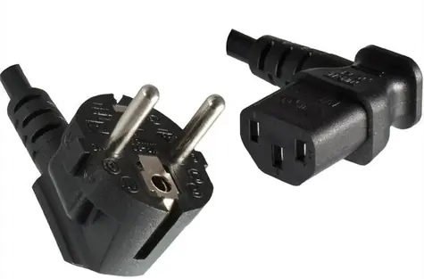MicroConnect Sieťový napájací kábel Schuko 90° uhol - C13 270° uhol 1.8m čierna