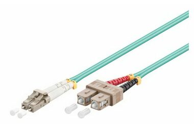 MicroConnect Optical Fibre Cable LC/SC Multimode duplex OM3 10m modrá