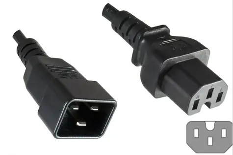 MicroConnect Predlžovací kábel C20 - C15 1.8m čierna