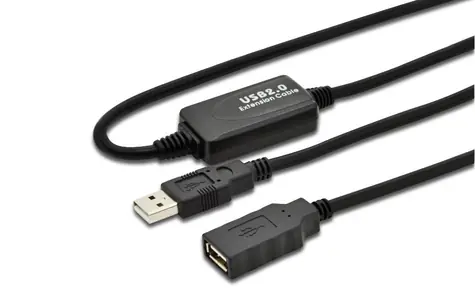 MicroConnect kábel s posilňovačom signálu USB2.0 A (M) - USB2.0 A (F) 20m čierna / 480Mbit/s