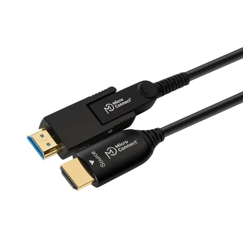 MicroConnect Premium Optic Fiber HDMI A - HDMI D s HDMI A adaptérom MM 15m čierna