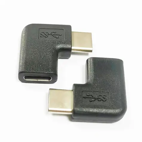PremiumCord Adaptér USB-C samec - C samica zahnutý 90°