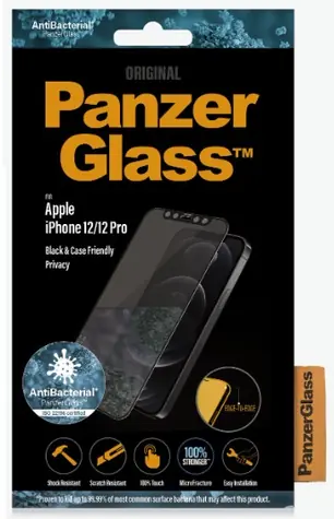 PanzerGlass Tvrdené sklo Privacy Case Friendly AB pre Apple iPhone 12/12 Pro, čierna