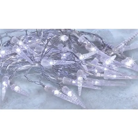 Solight 1V47 LED vonkajšie cencúle / 50 LED / časovač / 8 funkcií / IP44 / 3xAA batérie