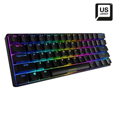Sharkoon SGK50 S4 čierna / herná klávesnica / mechanická / RGB / Kailh Red / US