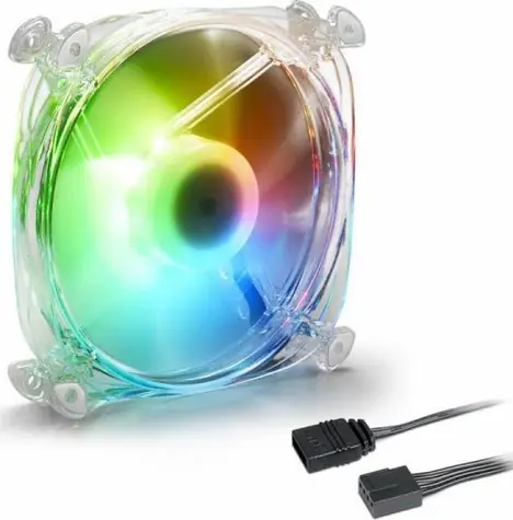 Sharkoon SHARK DISC PWM priehľadná / vetráčik / 120mm / RGB / 24.8 dBA