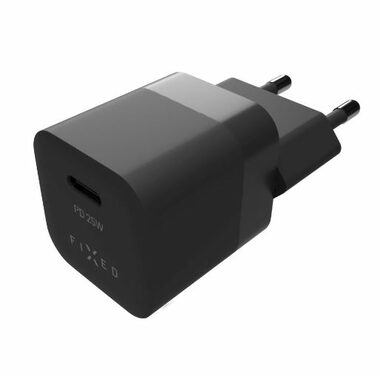 FIXED Mini 25W sieťová nabíjačka s USB-C výstupom a podporou PD čierna