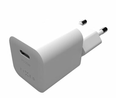 FIXED Mini 25W sieťová nabíjačka s USB-C výstupom a podporou PD biela