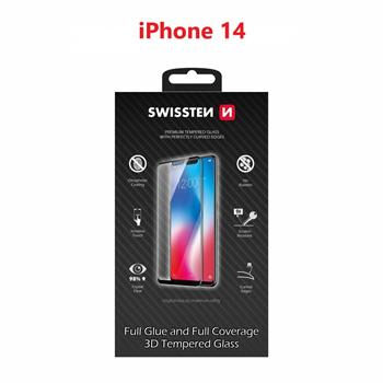 SWISSTEN Ultra Durable 3D FULL GLUE Glass pre Apple iPhone 14 čierna