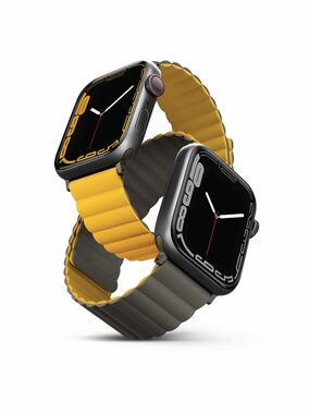 UNIQ REVIX Reversible Magnetic remienok pre Apple Watch 45 &amp; 44 &amp; 42mm - MUSTARD (horčicovo-khaki)