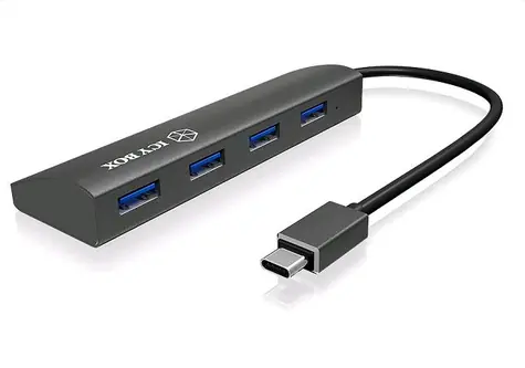 Icy Box IB-AC6405-C sivá / USB Hub / 4x USB-A 3.0
