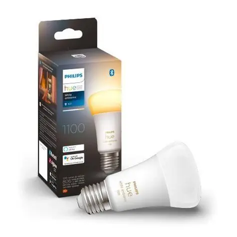 Philips Hue LED žiarovka E27 8W biela / múdra LED žiarovka / 1100 lm / 2200-6500 K / stmievateľná