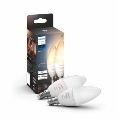 Philips Hue LED žiarovka E14 7W biela / múdra LED žiarovka / 470 lm / 2200-6500 K / stmievateľná / 2ks