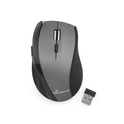 MediaRange MROS203 čierno-šedá / bezdrôtová optická myš / 1600dpi / USB / 5 tlačidiel