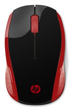 HP 200 červená / bezdrôtová myš / optická / 1000 dpi / USB