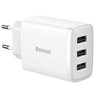 Baseus CCXJ020102 Compact Nabíjačka do siete 3xUSB 17W biela