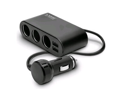 SAVIO SA-024 / auto roztrojka / 3x konektor / 2x USB / 3A / DC 12V-24V