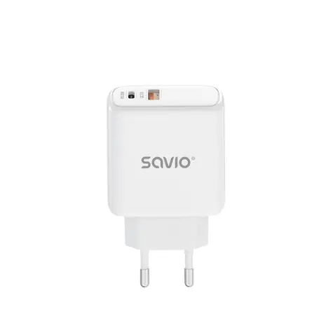 SAVIO LA-06 biela / sieťová nabíjačka / QC3.0+PD / USB-A / USB-C