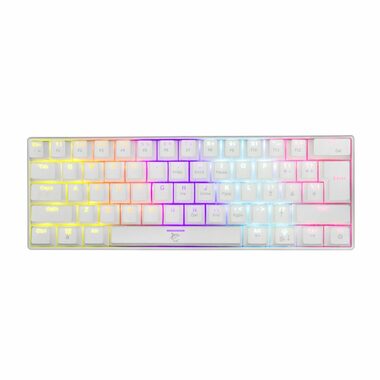 White Shark GK-2022 SHINOBI biela / Herná klávesnica / mechanická / 60% / RED Switch / US Layout / USB