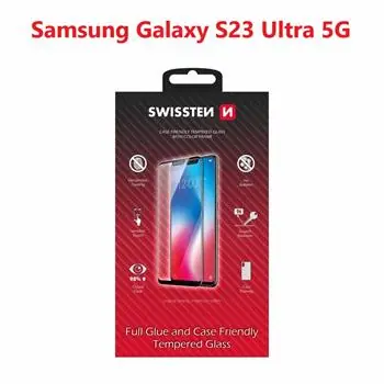 SWISSTEN FULL GLUE COLOR FRAME CASE FRIENDLY sklo pre SAMSUNG S918B GALAXY S23 ULTRA 5G čierna