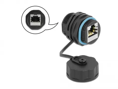 DeLock Konektor kábla RJ45 - RJ45 / 6A / ochranné viečko (vodotesný)