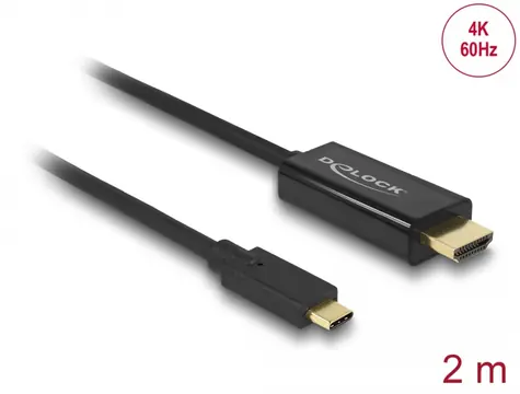 DeLock Kábel USB Type-C (M) - HDMI (M) 2m čierna / DP Alt Mód / 4K / 60Hz