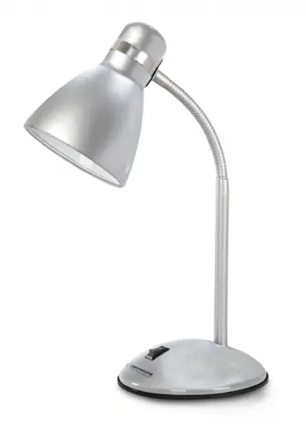 Esperanza ELD113S Alkes strieborná / Stolová lampa / pätica E27 / 12W