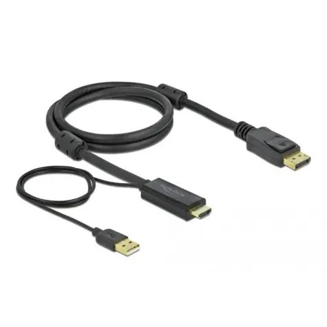 DeLock Kábel HDMI - DisplayPort 1m čierna / 4K / 30 Hz