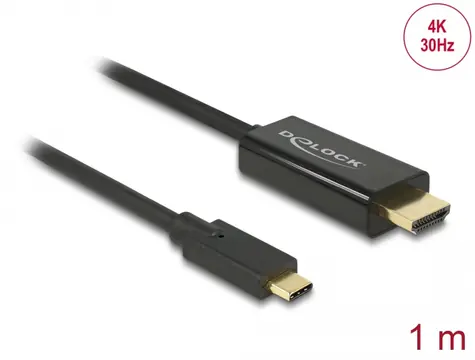 DeLock Kábel USB Type-C (M) - HDMI (M) / DP Alt Mód 1m čierna / 4K / 30Hz