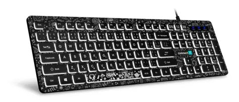 Connect IT CKB-3510-DD Doodle čierna / Kancelárska klávesnica / multimediálne klávesy / USB / CZ + SK layout / 1.8m 