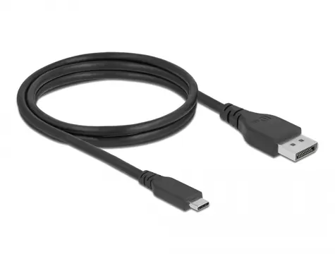 Delock Obojsmerný kábel USB C - DisplayPort 1.5m čierna / režim DP Alt / s certifikáciou / 8K / 60 Hz