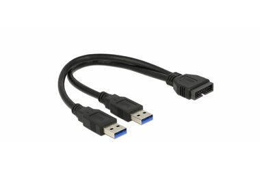 Delock kábel USB 3.0 Pin header (M) - 2 x USB 3.0 Type-A (M) 0.25m