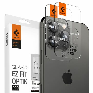Spigen Glass EZ Fit Optik Pre ochranné sklo na fotoaparát pre Apple iPhone 16/15/14 Pro & 16/15/14 Pro Max 2ks čierna