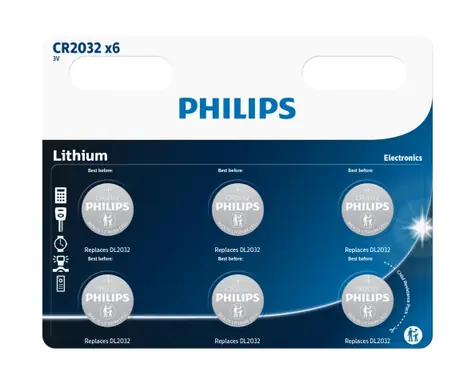 Philips batéria CR2032 Lítium - 6ks