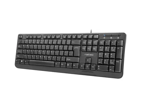 Natec Trout Slim čierna / drôtová klávesnica / US / USB / 1.8 m