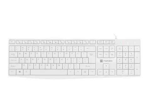 Natec Nautilus biela / drôtová klávesnica / US / USB / 1.8 m