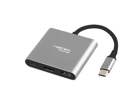 Natec Fowler mini / Multiportový adaptér / 4K HDMI / 1 x USB 3.0 / 1x USB-C