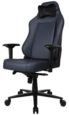 AROZZI PRIMO PREMIUM modro-šedá / herná stolička / 130.5 - 140.5 cm / nosnosť 145 kg / koža