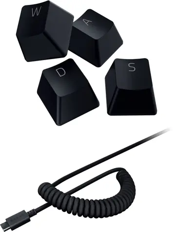 Razer PBT Keycap + Navinutý kábel čierna / sada náhradných klávesov + navinutý kábel USB-C-USB-A / vysokoprofilové / 120 ks