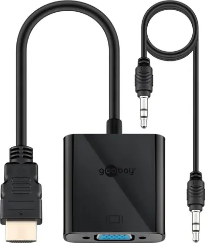 Goobay 68793 adaptér HDMI na VGA čierna