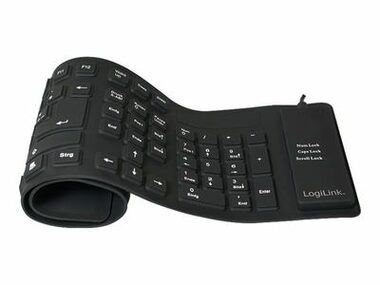 LogiLink ID0019A / Ohybná klávesnica / vodotesná / USB / PS2 / DE