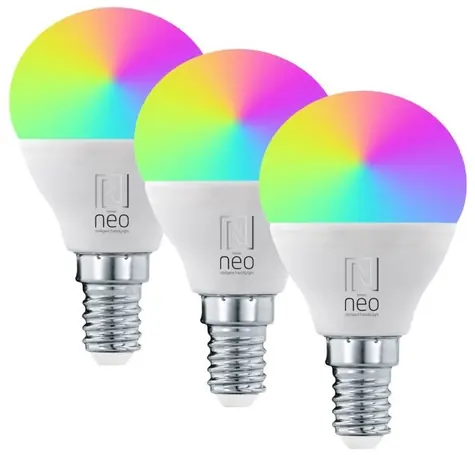 IMMAX NEO LITE SMART sada 3x žiarovka LED E14 6W RGB+CCT farebná a biela / stmievateľná / Wi-Fi / P45 / TUYA
