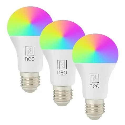 IMMAX NEO SMART sada 3x žiarovka LED E27 11W RGB+CCT farebná a biela / stmievateľná / Zigbee / TUYA