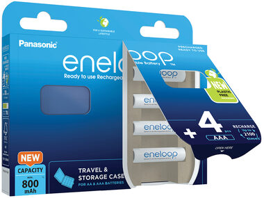 Panasonic Eneloop N Nabíjacia batéria AAA 800 mAh / Ni-MH / 4ks / blister + púzdro