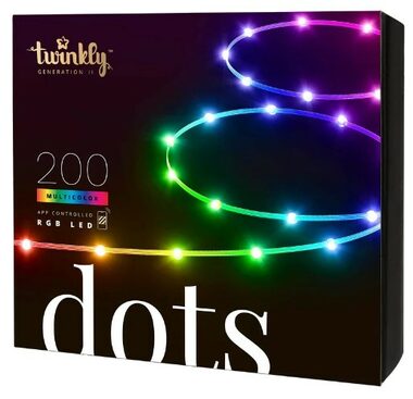 Twinkly Dots Smart LED priehľadná / Svetelná reťaz / 200x LED RGB / dĺžka 10 m / BT / Wi-Fi