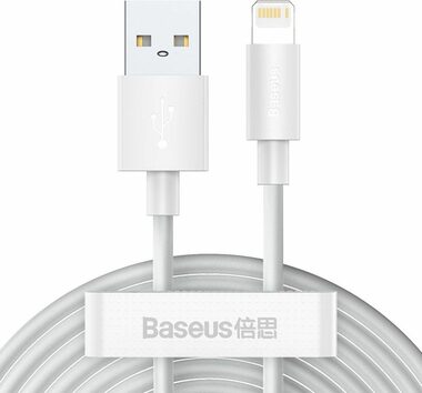 Baseus TZCALZJ-02 Sada káblov USB-A (M) - Lightning (M) 1.5 m biela / 2ks / 12W
