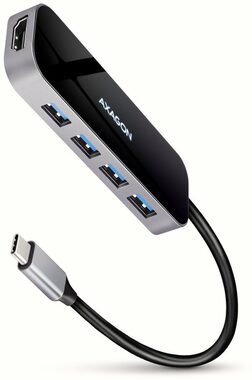 Axagon HMC-6H4A, USB 5Gbps húb, porty 4X USB-A, HDMI 4k/30Hz, PD 100W, kábel USB-C 20cm