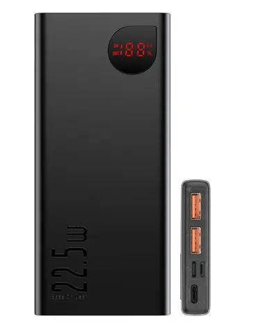 Baseus PPAD070001 Adaman Metal / Powerbanka / 10000mAh / 2x USB-A / USB-C / Micro USB / 22.5W
